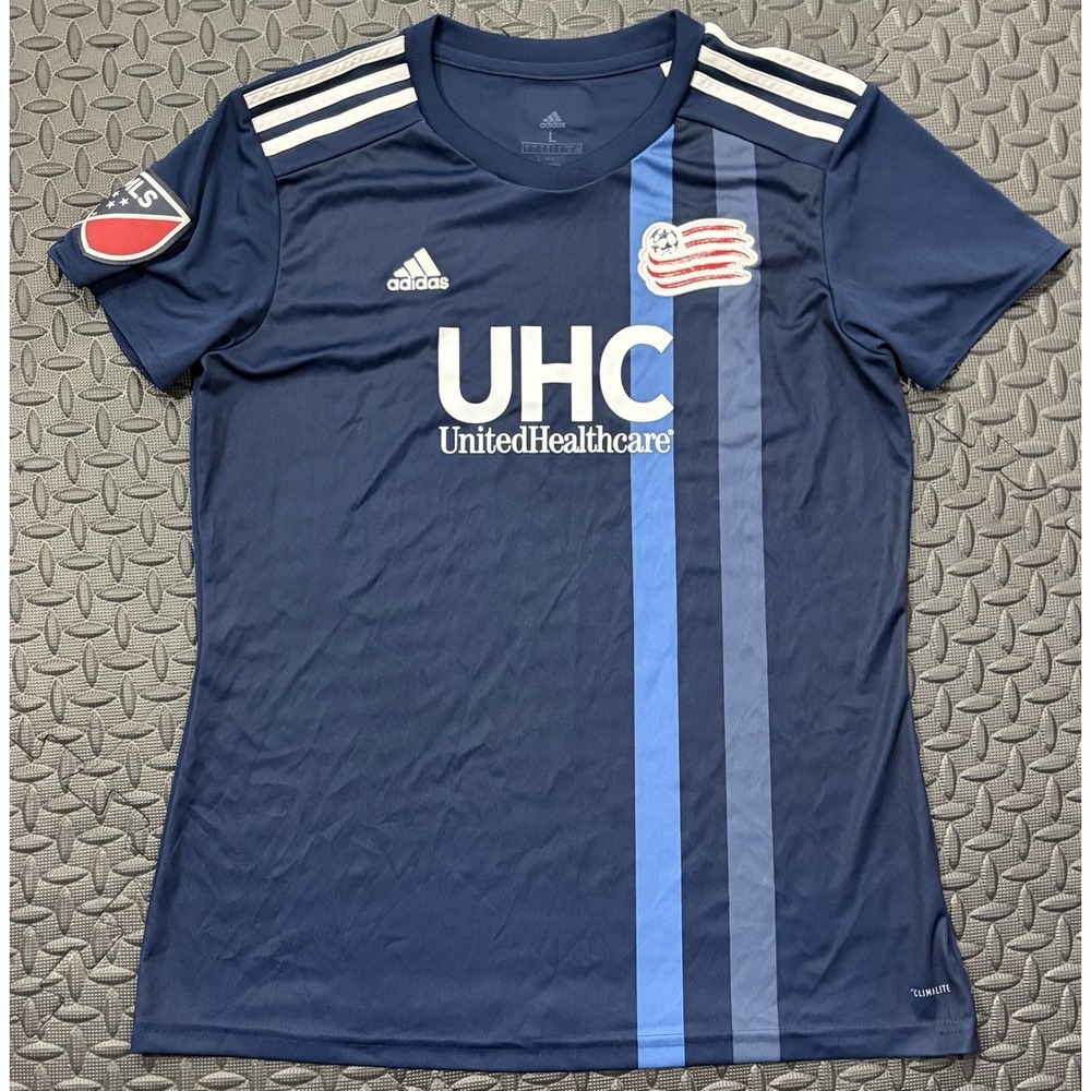 New England Revolution Jersey Large Home Blue Adidas MLS UHC REVS EUC